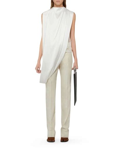 givenchy ruffled drape blouse asymmetrical long sleeve 2 550|Asymmetric draped top in jersey .